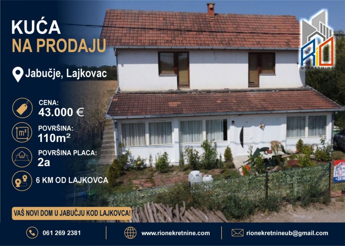NA PRODAJU!  Useljiva kuća u Jabučju kod Lajkovca