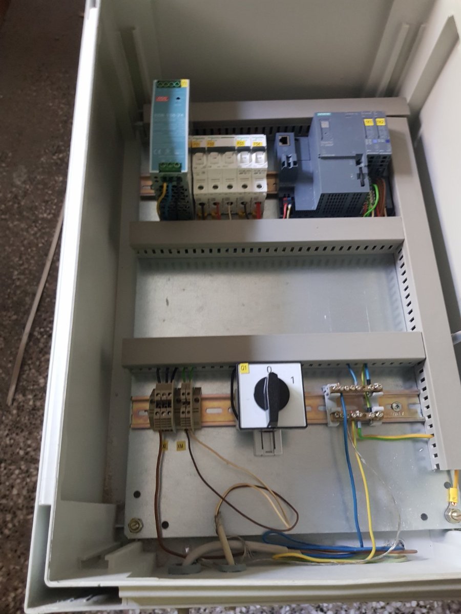 Merni i upravljački PLC orman (Siemens ET 200SP, JUMO Logoscreen 600) + Siemens Sitrans FXT030 DN100