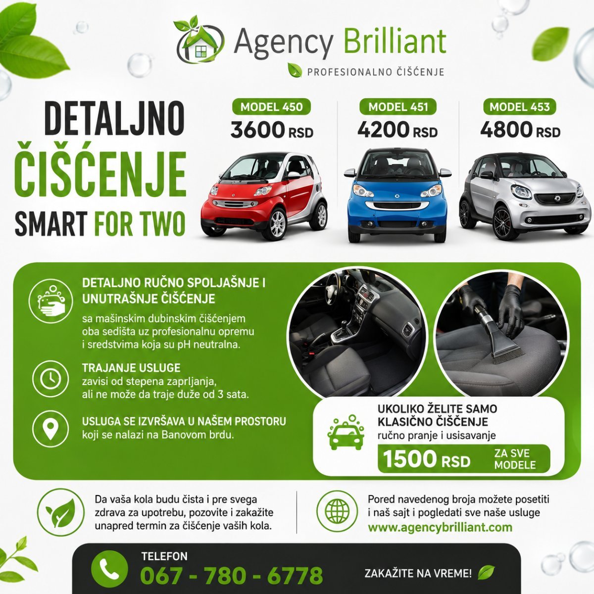 Detaljno čišćenje automobila Smart ForTwo