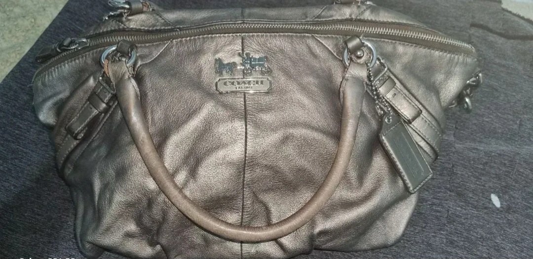 Original COACH Madison Sophia kožna torba - Metalik bronzana